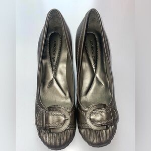 Andrew Geller Wedges, pewter grey, size 7, excellent condition.